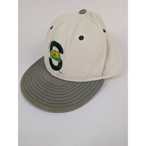 Vintage New Era 7 1/4 Faded Seattle Supersonics White Green Wool  59Fifty Hat - Picture 2 of 8